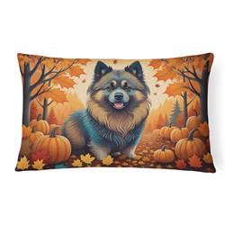 16 x 12 in. Unisex Keeshond Fall Fabric Decorative Pillow