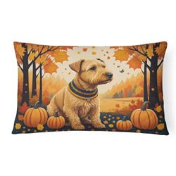16 x 12 in. Unisex Lakeland Terrier Fall Fabric Decorative Pillow