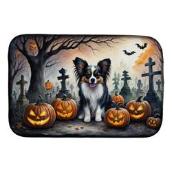 21 x 14 in. Unisex Papillon Spooky Halloween Dish Drying Mat