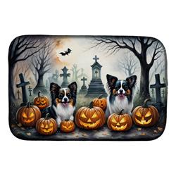 21 x 14 in. Unisex Papillon Spooky Halloween Dish Drying Mat