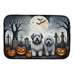 DAC2071DDM 21 x 14 in. Unisex Old English Sheepdog Spooky Halloween Dish Drying Mat