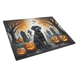 DAC2015LCB 15 x 12 in. Unisex Black Labrador Retriever Spooky Halloween Glass Cutting Board - Large