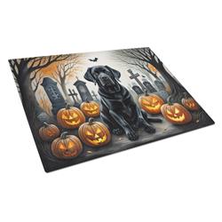 DAC2016LCB 15 x 12 in. Unisex Black Labrador Retriever Spooky Halloween Glass Cutting Board - Large