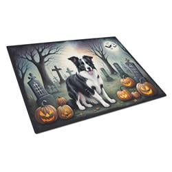 DAC2018LCB 15 x 12 in. Unisex Border Collie Spooky Halloween Glass Cutting Board - Large