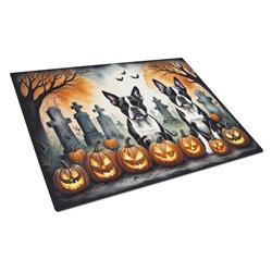 DAC2023LCB 15 x 12 in. Unisex Boston Terrier Spooky Halloween Glass Cutting Board - Large