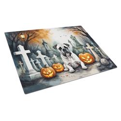 DAC2024LCB 15 x 12 in. Unisex Boxer Spooky Halloween Glass Cutting Board - Large