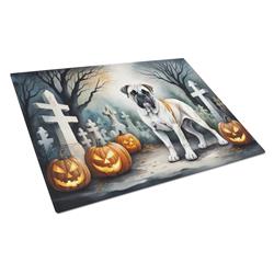 DAC2025LCB 15 x 12 in. Unisex Boxer Spooky Halloween Glass Cutting Board - Large