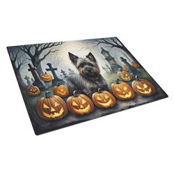 DAC2027LCB 15 x 12 in. Unisex Cairn Terrier Spooky Halloween Glass Cutting Board - Large