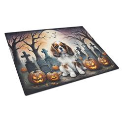DAC2028LCB 15 x 12 in. Unisex Cavalier Spaniel Spooky Halloween Glass Cutting Board - Large