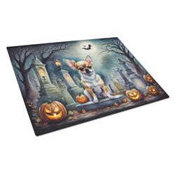 DAC2031LCB 15 x 12 in. Unisex Chihuahua Spooky Halloween Glass Cutting Board - Large