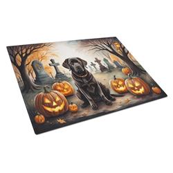 DAC2032LCB 15 x 12 in. Unisex Chocolate Labrador Retriever Spooky Halloween Glass Cutting Board - Large
