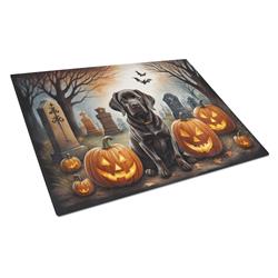 DAC2033LCB 15 x 12 in. Unisex Chocolate Labrador Retriever Spooky Halloween Glass Cutting Board - Large
