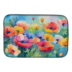 DAC1545DDM 21 x 14 in. Anemones in Watercolor Dish Drying Mat