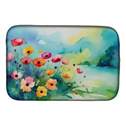 DAC1547DDM 21 x 14 in. Anemones in Watercolor Dish Drying Mat