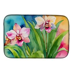 DAC1555DDM 21 x 14 in. Orchids in Watercolor Dish Drying Mat