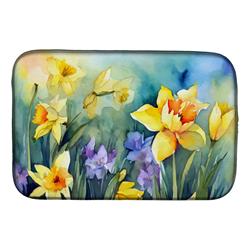 21 x 14 in. Unisex Daffodils in Watercolor Dish Drying Mat