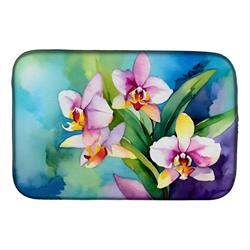 DAC1562DDM 21 x 14 in. Orchids in Watercolor Dish Drying Mat