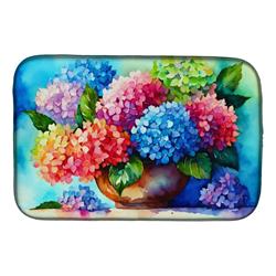 DAC1576DDM 21 x 14 in. Hydrangeas in Watercolor Dish Drying Mat