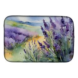 21 x 14 in. Unisex Lavender in Watercolor Dish Drying Mat