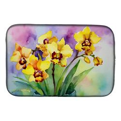21 x 14 in. Unisex Orchids in Watercolor Dish Drying Mat