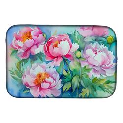 21 x 14 in. Unisex Peonies in Watercolor Dish Drying Mat
