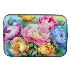 DAC1597DDM 21 x 14 in. Peonies in Watercolor Dish Drying Mat