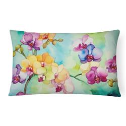 16 x 12 in. Unisex Orchids in Watercolor Fabric Decorative Pillow