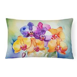 16 x 12 in. Unisex Orchids in Watercolor Fabric Decorative Pillow