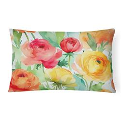 16 x 12 in. Unisex Ranunculus in Watercolor Fabric Decorative Pillow