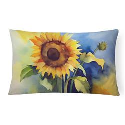 DAC1613PW1216 16 x 12 in. Unisex Sunflowers in Watercolor Fabric Decorative Pillow
