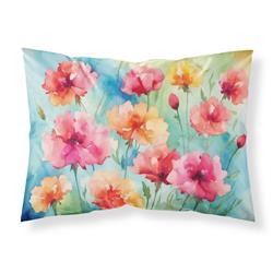20.5 x 30 in. Unisex Carnations in Watercolor Fabric Standard Pillowcase
