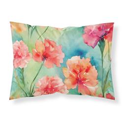 20.5 x 30 in. Unisex Carnations in Watercolor Fabric Standard Pillowcase