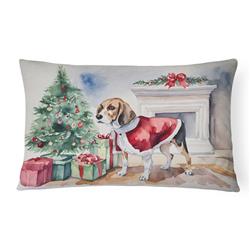 16 x 12 in. Unisex Beagle Christmas Fabric Decorative Pillow