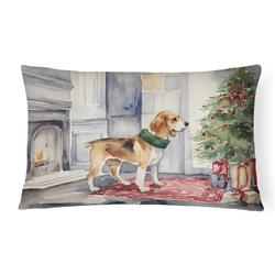 16 x 12 in. Unisex Beagle Christmas Fabric Decorative Pillow