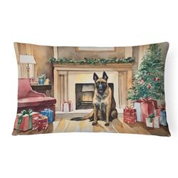 16 x 12 in. Unisex Belgian Malinois Christmas Fabric Decorative Pillow