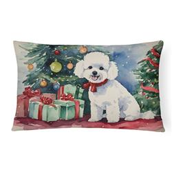 16 x 12 in. Unisex Bichon Frise Christmas Fabric Decorative Pillow
