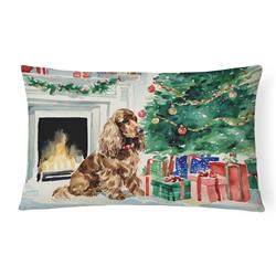 16 x 12 in. Unisex Cocker Spaniel Christmas Fabric Decorative Pillow