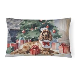 16 x 12 in. Unisex Cocker Spaniel Christmas Fabric Decorative Pillow
