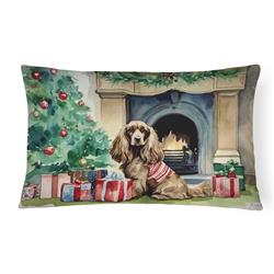 16 x 12 in. Unisex Cocker Spaniel Christmas Fabric Decorative Pillow