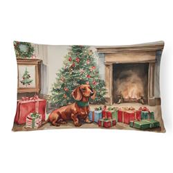 16 x 12 in. Unisex Dachshund Christmas Fabric Decorative Pillow