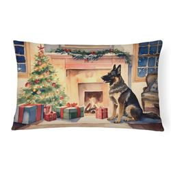 16 x 12 in. Unisex German Shepherd Christmas Fabric Decorative Pillow