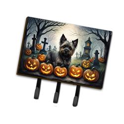 9 x 6 in. Unisex Cairn Terrier Spooky Halloween Leash or Key Holder