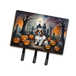 9 x 6 in. Unisex Cavalier Spaniel Spooky Halloween Leash or Key Holder