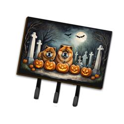 DAC2034TH68 9 x 6 in. Unisex Chow Chow Spooky Halloween Leash or Key Holder