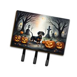 9 x 6 in. Unisex Dachshund Spooky Halloween Leash or Key Holder