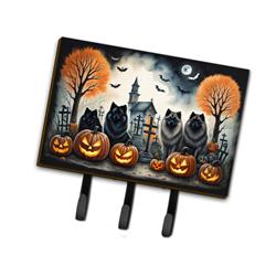 9 x 6 in. Unisex Keeshond Spooky Halloween Leash or Key Holder