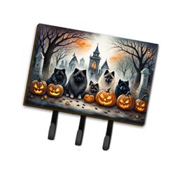 9 x 6 in. Unisex Keeshond Spooky Halloween Leash or Key Holder