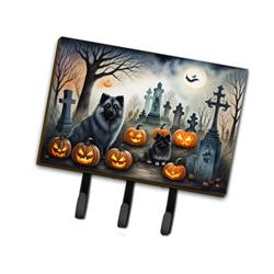9 x 6 in. Unisex Keeshond Spooky Halloween Leash or Key Holder
