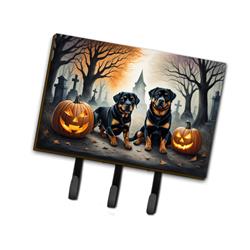 9 x 6 in. Unisex Rottweiler Spooky Halloween Leash or Key Holder