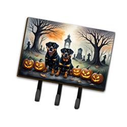 9 x 6 in. Unisex Rottweiler Spooky Halloween Leash or Key Holder